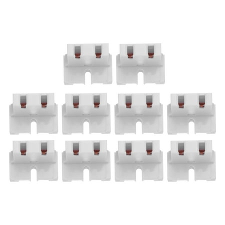 NUOLUX 10pcs Universal Fluorescent Lamp Holder Light Socket Plastic Lamps Holder