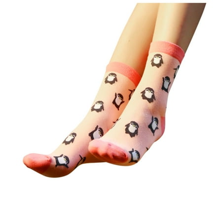 WANYNG Socks Animal Women Penguin Socks Novelty Fun Gift Cotton Fun Cute Socks Pink