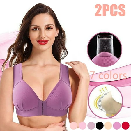 Cotonie 2PC Women Front Buckle Bras Wireless Plus Size Bra Comfortable Breathable Solid Non-Steel Ring Underwear
Cotonie 2PC Women Front Buckle Bras Wireless Plus Size Bra Comfortable Breathable Solid Non-Steel Ring Underwear