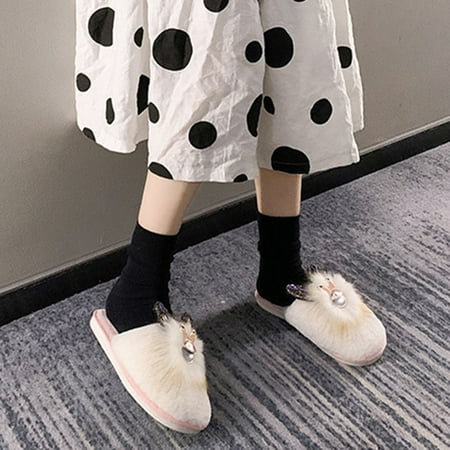Cute Slippers Women Autumn And Winter Fashion Rhinestone Rabbit Ears Baotou Half Slippers Women
Cute Slippers Women Autumn And Winter Fashion Rhinestone Rabbit Ears Baotou Half Slippers Women