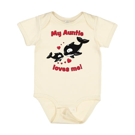 Inktastic My Auntie Loves Me Orca Family Gift Baby Boy or Baby Girl Bodysuit