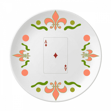 a playing cards pattern flower ceramics plate tableware dinner dish
