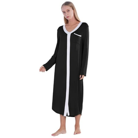 Xmarks Womens Nightgown Long Sleeve Sleepshirts Full Length Sleepdress Long Soft Housecoat With Pockets
Xmarks Womens Nightgown Long Sleeve Sleepshirts Full Length Sleepdress Long Soft Housecoat With Pockets