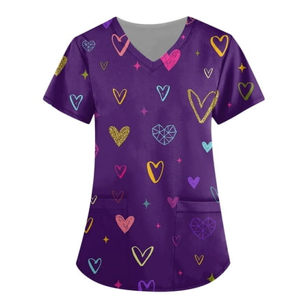 Valentine s Day Printed Scrub Tops for Women Breathable Love Heart Pattern V-Neck T-Shirts Tee Scrubs Top with Pockets
Valentine s Day Printed Scrub Tops for Women Breathable Love Heart Pattern V-Neck T-Shirts Tee Scrubs Top with Pockets