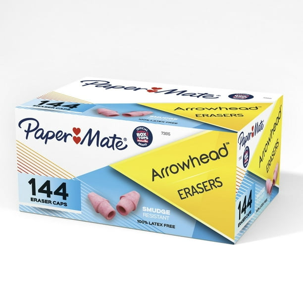 Paper Mate Arrowhead Eraser Caps, 144/Box