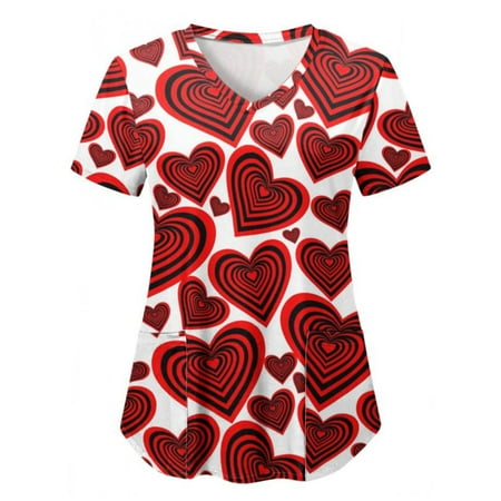 Grianlook Women s Short Sleeve Scrub Tops Valentine V Neck Nurse Uniform Heart Printed Workwear Blouse
Grianlook Women s Short Sleeve Scrub Tops Valentine V Neck Nurse Uniform Heart Printed Workwear Blouse