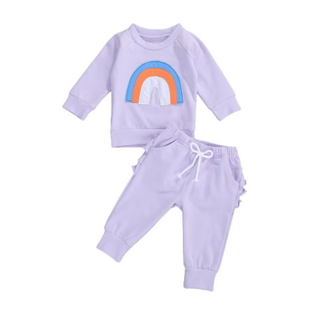 Spring hue Baby Girl Rainbow Long Sleeve Tops+Ruffle Leggings Pants 2PCS Outfits
Spring hue Baby Girl Rainbow Long Sleeve Tops+Ruffle Leggings Pants 2PCS Outfits