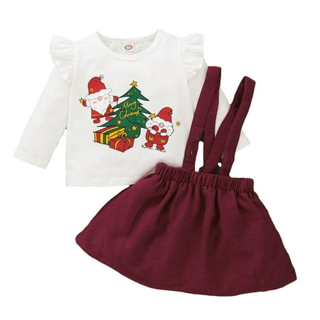 Honeeladyy Christmas New Baby Girl Skirt Cute Western Christmas Tree Santa Claus Top + Suspender Skirt White
Honeeladyy Christmas New Baby Girl Skirt Cute Western Christmas Tree Santa Claus Top + Suspender Skirt White