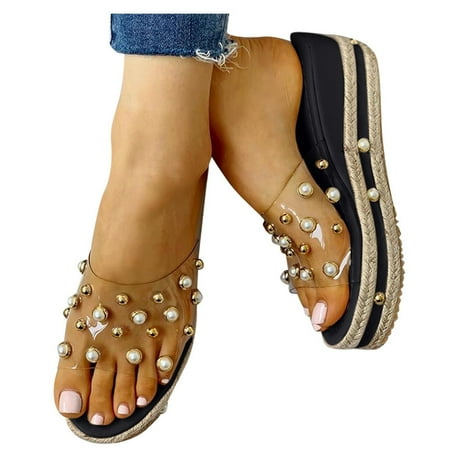 Pearl Wedge Slides Sandals for Women Espadrilles Flatform Wedges Sandal Summer Open Toe Crystal Sildes Shoes
Pearl Wedge Slides Sandals for Women Espadrilles Flatform Wedges Sandal Summer Open Toe Crystal Sildes Shoes