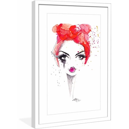 Marmont Hill "Coral Turban" by Jamie Lee Reardin Fashion Illustrator Framed Art Print