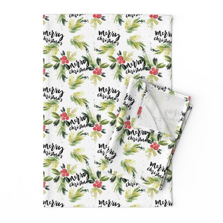 Printed Tea Towel Linen Cotton Canvas - Christmas Red Berry Holly Greenery Holiday Winter Florals Berries Print Decorative Kitchen Towel by Spoonflower
Printed Tea Towel Linen Cotton Canvas - Christmas Red Berry Holly Greenery Holiday Winter Florals Berries Print Decorative Kitchen Towel by Spoonflower