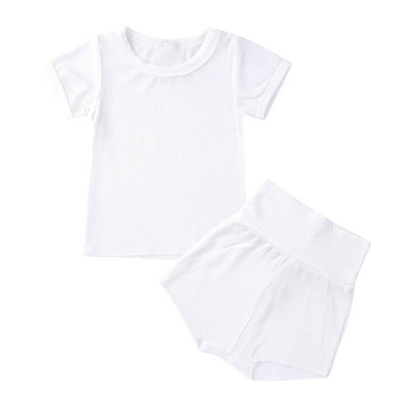 Gallickan Summer Toddler Girl Shorts Set Toddler Kids Baby Boys Fashion Cute Solid Color Short Sleeve High Waist Shorts Cotton Casual Suit Sizes 6M-4T Kids Deals under $10
Gallickan Summer Toddler Girl Shorts Set Toddler Kids Baby Boys Fashion Cute Solid Color Short Sleeve High Waist Shorts Cotton Casual Suit Sizes 6M-4T Kids Deals under $10