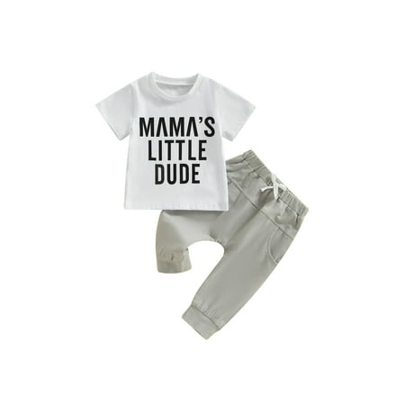 Baby Boys Summer 2-Piece Outfit Letter Print Short Sleeve T-Shirt and Elastic Casual Pants Set
Baby Boys Summer 2-Piece Outfit Letter Print Short Sleeve T-Shirt and Elastic Casual Pants Set