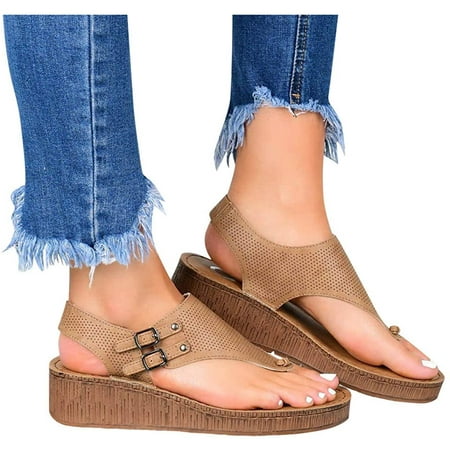 Sandals for Women Wedge Roman Open Toe Sandals Buckle-Strap Leather Flat Walking Retro Women Sandals
Sandals for Women Wedge Roman Open Toe Sandals Buckle-Strap Leather Flat Walking Retro Women Sandals