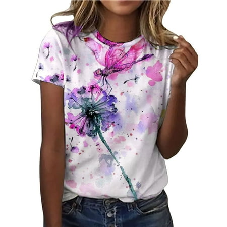 Plus Size Tops for Women Crop Tops Women s Leisure Sexy Trendy Summer Round-Neck T-Shirt Printed Short Sleeve Tops Blouse T Shirts for Women Valentines Day Shirts Women on Sale Clearance Pink M
Plus Size Tops for Women Crop Tops Women s Leisure Sexy Trendy Summer Round-Neck T-Shirt Printed Short Sleeve Tops Blouse T Shirts for Women Valentines Day Shirts Women on Sale Clearance Pink M