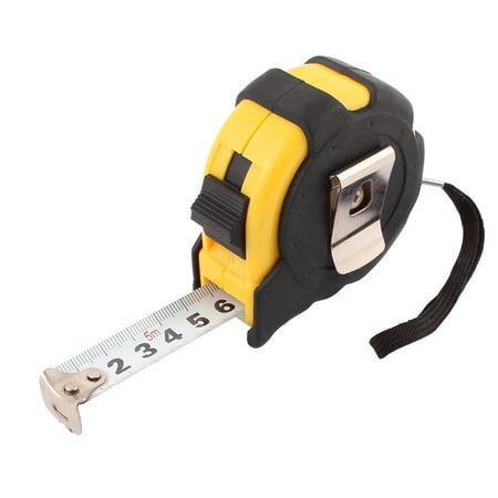 5M 16.4Ft Plastic Shell Retractable Ruler Thumb Lock Measure Tape Measuring Tool