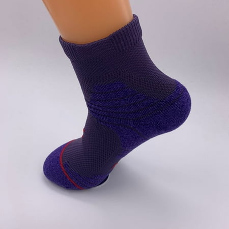 MaxWin Women Performance Tech Athletic Ankle Socks Purple High Cut 4 Pairs