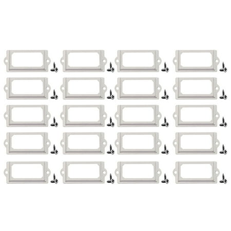 GLFSIL 20Pcs Antique Brass Drawer Label Pull Cabinet Frame Handle File Name Card Holder
