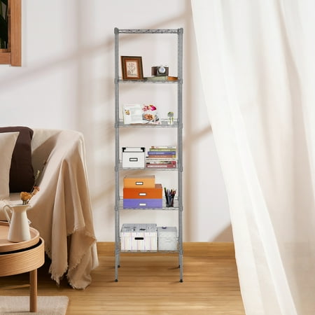 NiamVelo Commercial Wire Shelving Unit 6 Tier Storage Shelves Height Adjustable Standing Metal Shelf for Kitchen Bathroom Silver
NiamVelo Commercial Wire Shelving Unit 6 Tier Storage Shelves Height Adjustable Standing Metal Shelf for Kitchen Bathroom Silver