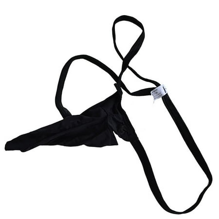 Yotyukeb Mens Underwear Men s Sexy Lingerie Underwear Solid G-string Thongs Men s Panties Briefs (Black)