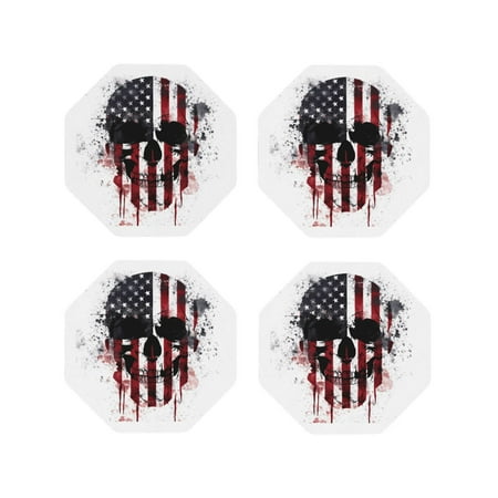 Coasters Set of 4 - American Flag Skull Art Drink Coasters for Tabletop Protection Leather Coasters for Living Room Decor and Housewarming Gift Octagon
Coasters Set of 4 - American Flag Skull Art Drink Coasters for Tabletop Protection Leather Coasters for Living Room Decor and Housewarming Gift Octagon