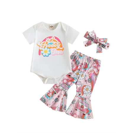 Bagilaanoe 3pcs Toddler Baby Girl Long Pants Set Short Sleeve Romper Tops + Floral Print Flare Trousers + Headband 6M 12M 18M 24M 3T Kids Casual Outfits
Bagilaanoe 3pcs Toddler Baby Girl Long Pants Set Short Sleeve Romper Tops + Floral Print Flare Trousers + Headband 6M 12M 18M 24M 3T Kids Casual Outfits