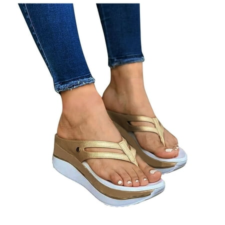 Cathalem Suede Slipper Boots for Women Flops Hollow Flip Slope Women s Flip Flops Platform Summer Heel Fashion Women s slipper Shoes Gold 8
Cathalem Suede Slipper Boots for Women Flops Hollow Flip Slope Women s Flip Flops Platform Summer Heel Fashion Women s slipper Shoes Gold 8