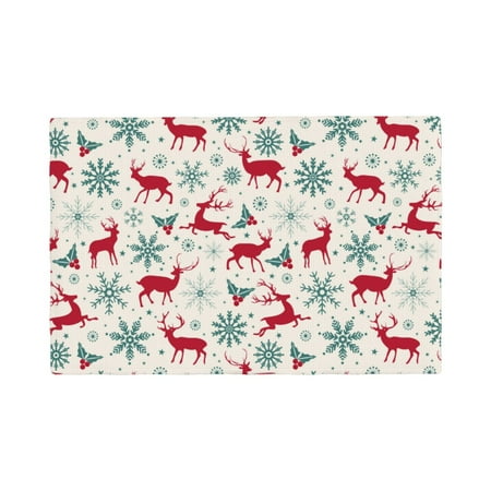 Placemats Set of 4 Vintage Christmas Reindeer Heat Resistant Non - Slip Place mats Waterproof table mat for Kitchen Dining-6片装
Placemats Set of 4 Vintage Christmas Reindeer Heat Resistant Non - Slip Place mats Waterproof table mat for Kitchen Dining-6片装