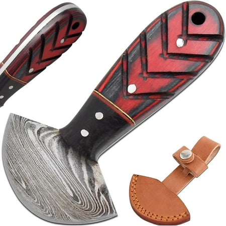 Wild Turkey Handmade Custom Damascus Steel Chef Kitchen Alaskan Ulu Cutter