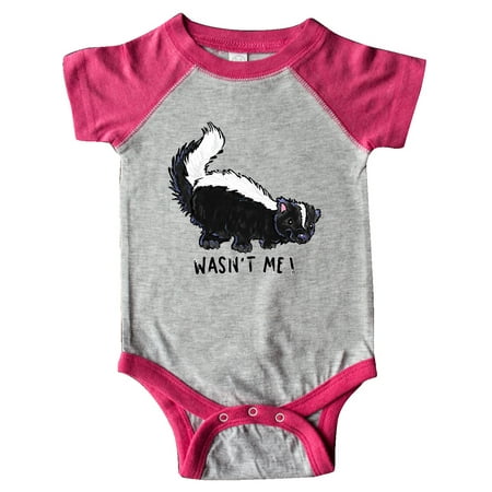 Inktastic Animals Cute Skunk Wasn t Me! Gift Baby Boy or Baby Girl Bodysuit