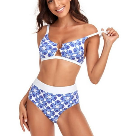 Finelylove Swimsuits For Women Padded Sport Bra Style Bikini Blue M
Finelylove Swimsuits For Women Padded Sport Bra Style Bikini Blue M