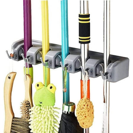 JMH 2 Pack Mop and Broom Holder Wall Mount Heavy Duty Broom Holder Wall Mounted Broom Organizer with 5 Position 6 Hooks for Kitchen Garage Garden Landry Bathroom Organization (Gray)
JMH 2 Pack Mop and Broom Holder Wall Mount Heavy Duty Broom Holder Wall Mounted Broom Organizer with 5 Position 6 Hooks for Kitchen Garage Garden Landry Bathroom Organization (Gray)