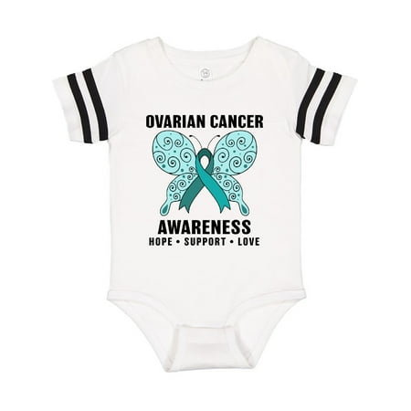Inktastic Ovarian Cancer Awareness Hope Support and Love Gift Baby Boy or Baby Girl Bodysuit