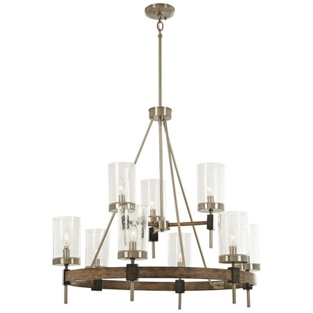 Minka Lavery Bridlewood 32 Wide Stone Gray and Nickel 9-Light Chandelier