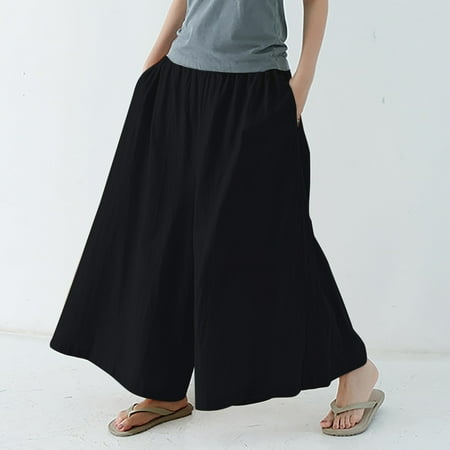 Casfeeja Women s Fashion Spring And Summer All-match Comfortable Solid Color Elastic Waist Cotton Linen Trousers
Casfeeja Women s Fashion Spring And Summer All-match Comfortable Solid Color Elastic Waist Cotton Linen Trousers