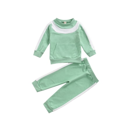 Canrulo Autumn Casual Kids Girls 2pcs Clothes Patchwork Long Sleeve Pocket Sweatshirt Tops Pants Set Green 4-5 Years
Canrulo Autumn Casual Kids Girls 2pcs Clothes Patchwork Long Sleeve Pocket Sweatshirt Tops Pants Set Green 4-5 Years