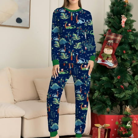 Blueek Parent-Child Warm Christmas Suit Stitching Dinosaur Print Home Clothes Pajamas Long-Sleeved Trousers Two-Piece Set( Mom)
Blueek Parent-Child Warm Christmas Suit Stitching Dinosaur Print Home Clothes Pajamas Long-Sleeved Trousers Two-Piece Set( Mom)