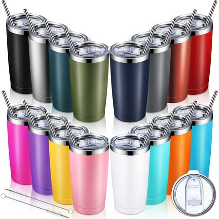 16 Pack Insulated Travel Tumblers 20 Oz Stainless Steel Tumbler Cup with Lid and Straw Powder Coated Coffee Mug for Cold and Hot Drinks(Mutil Colors)
16 Pack Insulated Travel Tumblers 20 Oz Stainless Steel Tumbler Cup with Lid and Straw Powder Coated Coffee Mug for Cold and Hot Drinks(Mutil Colors)