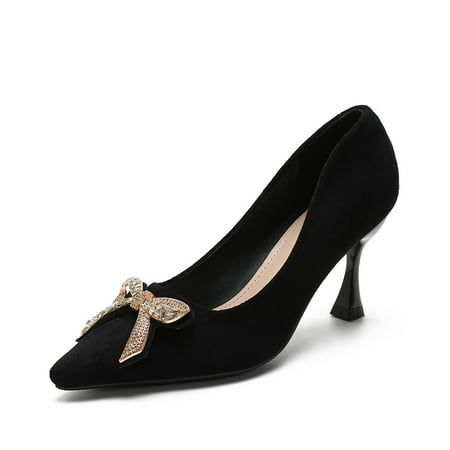 Women‘s Bow Tie Stiletto Heels Fashion Black Lightweight Slip On Pumps Women‘s High Heels
Women‘s Bow Tie Stiletto Heels Fashion Black Lightweight Slip On Pumps Women‘s High Heels