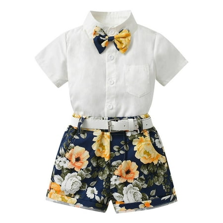 ZRBYWB Toddler Boy Clothes Short Sleeve Red Flower Shirt Tops Shorts With Tie Belt Child Kids Gentleman Outfits Baby Clothes
ZRBYWB Toddler Boy Clothes Short Sleeve Red Flower Shirt Tops Shorts With Tie Belt Child Kids Gentleman Outfits Baby Clothes