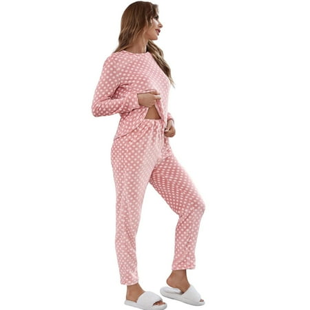 SELONE Pajama Set Lingerie for Women Fall Winter Plush Solid Color Polka Dot Pullover Top + Ninth Pants Home Suit Nightgowns Pj Set Camisole for Valentines Day Anniversary Wedding Honeymoon Pink L
SELONE Pajama Set Lingerie for Women Fall Winter Plush Solid Color Polka Dot Pullover Top + Ninth Pants Home Suit Nightgowns Pj Set Camisole for Valentines Day Anniversary Wedding Honeymoon Pink L