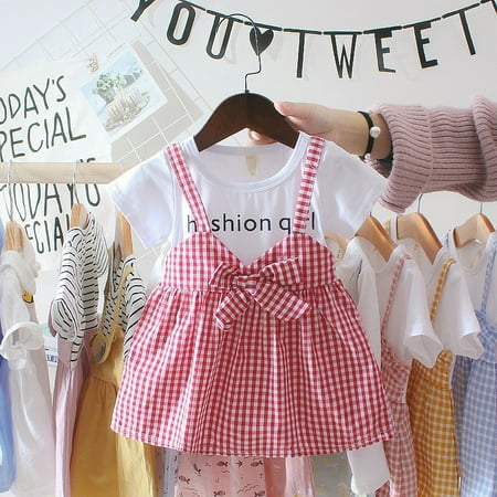 Dress for Baby Girl T Shirts Short Sleeve Round Collar Cartoon Cute Prints Bib Vest Skirts Lattice Jumpsuit Cotton Soft Lightweight Infant Toddler Kids Children Outfits Red L/80
Dress for Baby Girl T Shirts Short Sleeve Round Collar Cartoon Cute Prints Bib Vest Skirts Lattice Jumpsuit Cotton Soft Lightweight Infant Toddler Kids Children Outfits Red L/80