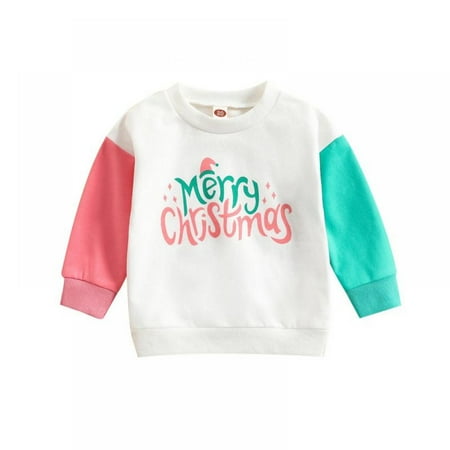 Promotion!Toddler Baby Girls Contrast Color Sweatshirt Letter Print Long Sleeve Pullover Christmas Patchwork Tops Clothes
Promotion!Toddler Baby Girls Contrast Color Sweatshirt Letter Print Long Sleeve Pullover Christmas Patchwork Tops Clothes