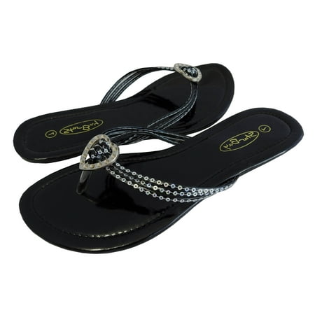 StarBay Women s Beaded Triple Strap Sandal Flats Thong Flip Flop