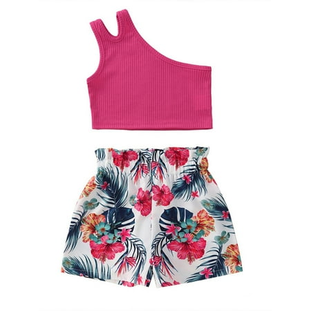 Peyan Toddler Girl Summer Outfits Set One-Shoulder Knit Ribbed Vest + High Waist Flower Print Shorts 1-6T
Peyan Toddler Girl Summer Outfits Set One-Shoulder Knit Ribbed Vest + High Waist Flower Print Shorts 1-6T