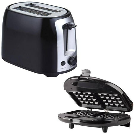 Brentwood TS-292B 2-Slice Cool Touch Toaster and Brentwood TS-243 Waffle Maker