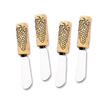 Wine Things 4-Piece Hand Painted Resin Handle with Stainless Steel Blade Cheese Spreader/Butter Spreader Knife (Grape Wine Cork)
Wine Things 4-Piece Hand Painted Resin Handle with Stainless Steel Blade Cheese Spreader/Butter Spreader Knife (Grape Wine Cork)
