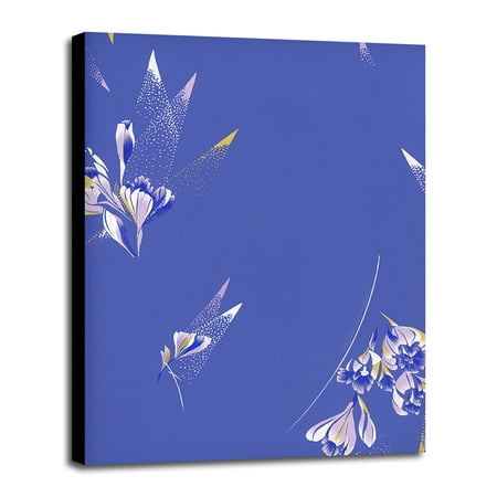 Crocus-JOYBAN133505 Print 11.75"x8.5" by Joyce Bantock in a Canvas Stretched in Black Frame