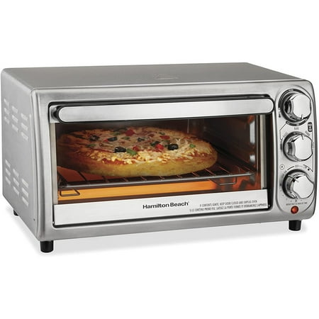 4-Slice Countertop Toaster Oven With Bake Pan Stainless Steel (31143)