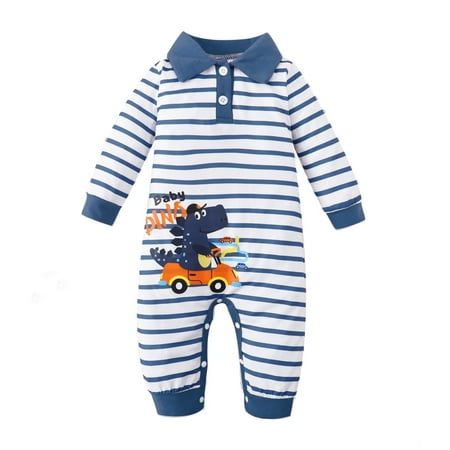 Toddler Baby Boys Clothes Baby Boys One-piece Romper Bodysuit Long Sleeve Dinosaur Print Stripe Romper Jumpsuit Blue 12-18 Months
Toddler Baby Boys Clothes Baby Boys One-piece Romper Bodysuit Long Sleeve Dinosaur Print Stripe Romper Jumpsuit Blue 12-18 Months